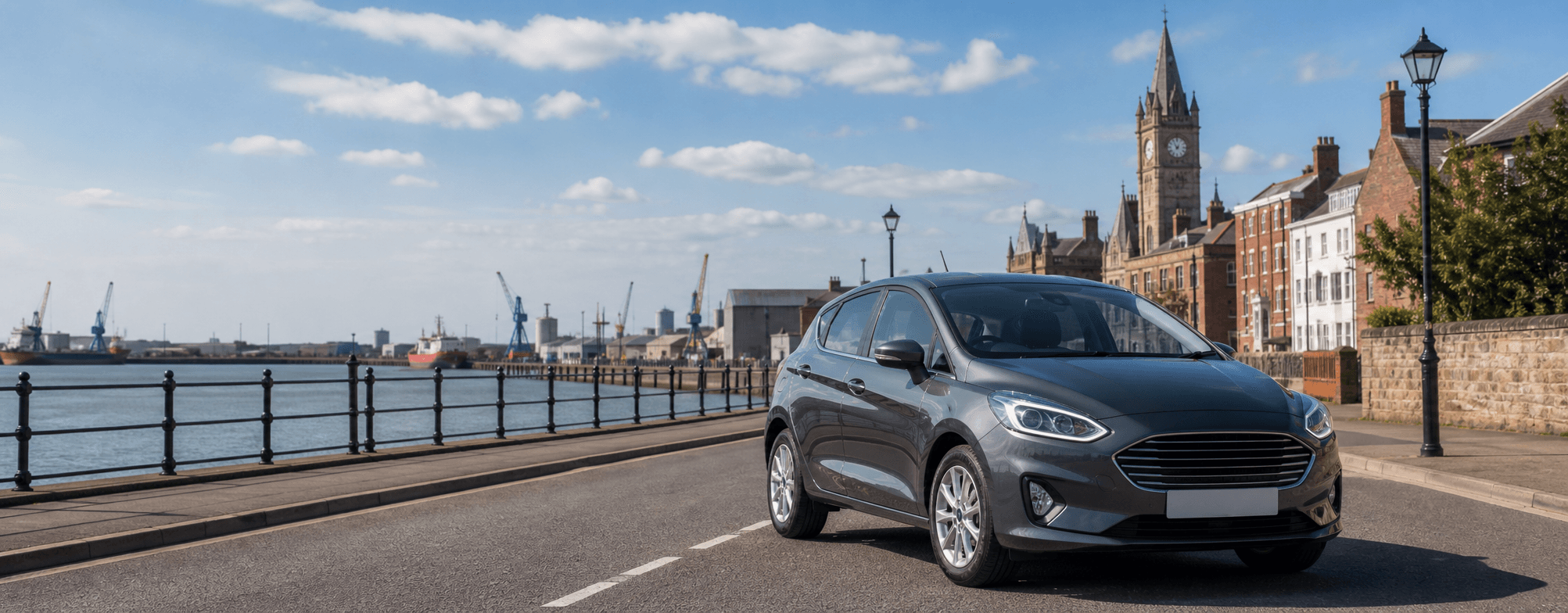 Compact hire car ready for practical travel around Market Rasen